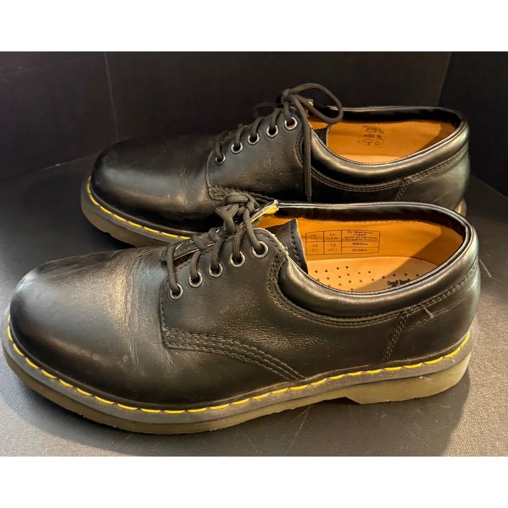 Doc Martens Mens Size 11 Padded Collar Oxford Black Leather 5 Eye 11849 Preppy - Picture 9 of 11
